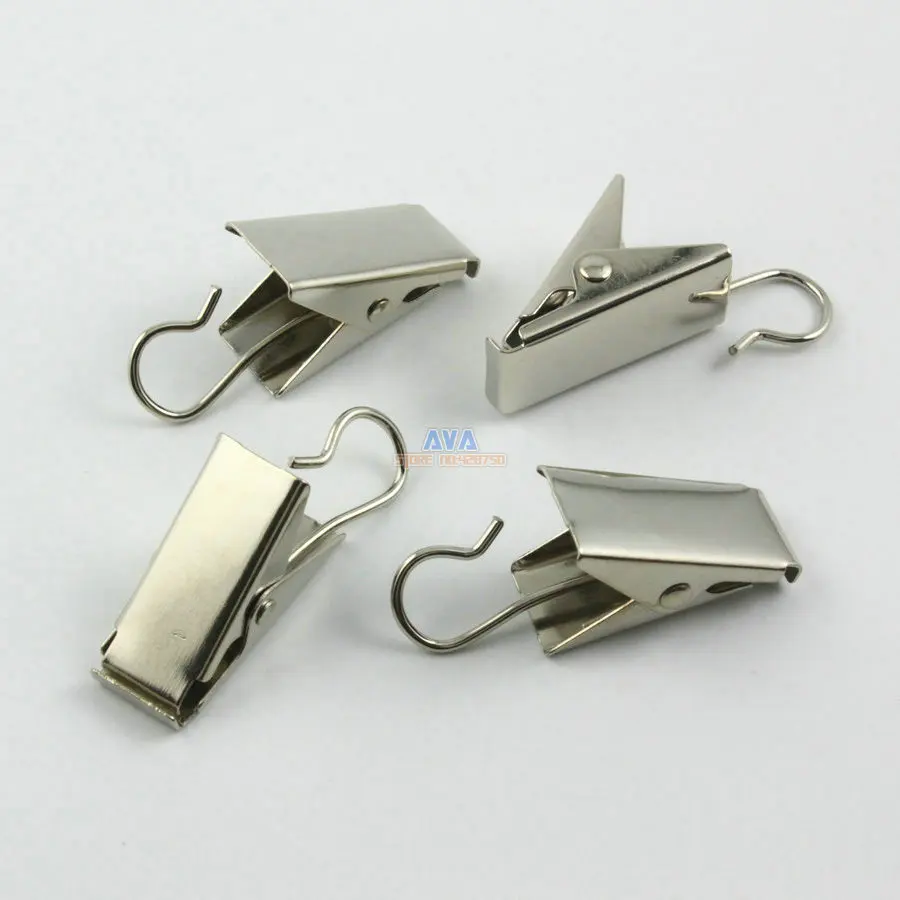 50 Pieces 39x11mm Silver Hook Clips for Curtain Drapery
