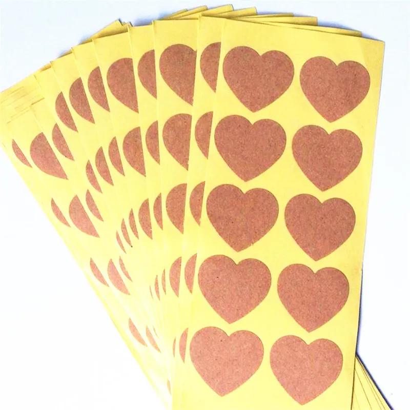 100 шт./лот винтажный романтический дизайн в виде сердца крафт-бумажная наклейка-печать для упаковки подарков Ретро упаковка этикетка DIY клей