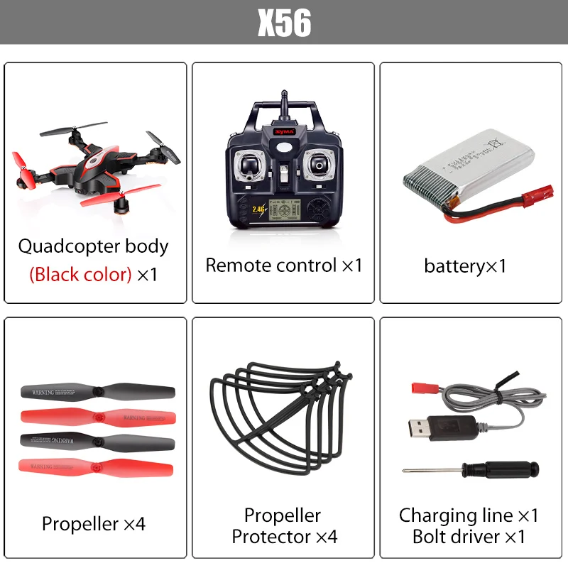 SYMA X56 складной Дрон 2,4G 4CH 6-осевой Радиоуправляемый вертолет Квадрокоптер Дрон без Камера дистанционного Управление Квадрокоптер Радиоуправляемый Дрон игрушка в подарок - Цвет: X56 Black