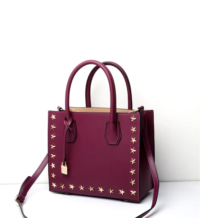 Female Rivets Genuine Leather Bags For Women Luxury Handbags Woman Bag Designer New Star Portable Ladies Shoulder Handbag12