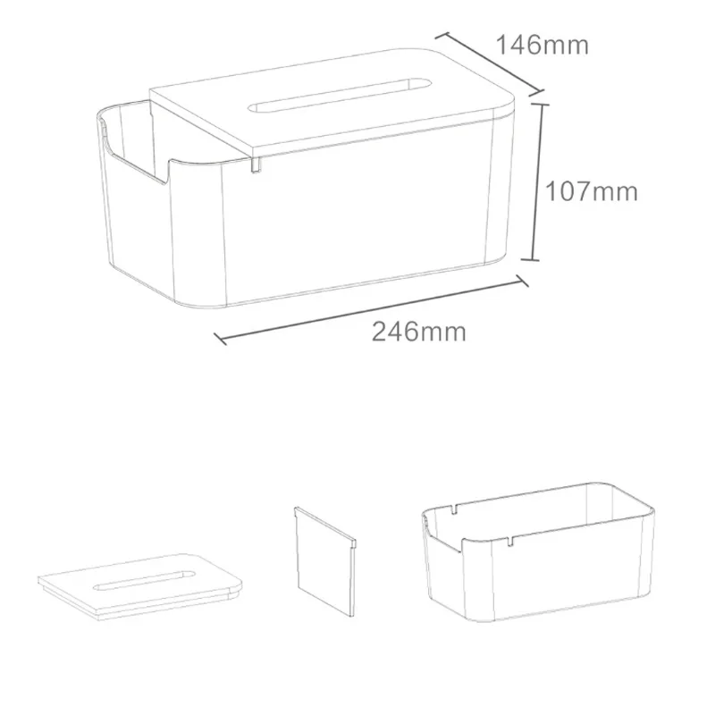 Оригинальная Xiaomi бамбуковая тканевая коробка для хранения канцтоваров контейнер для макияжа настольная коробка для офиса умный дом пульт дистанционного управления горячая распродажа