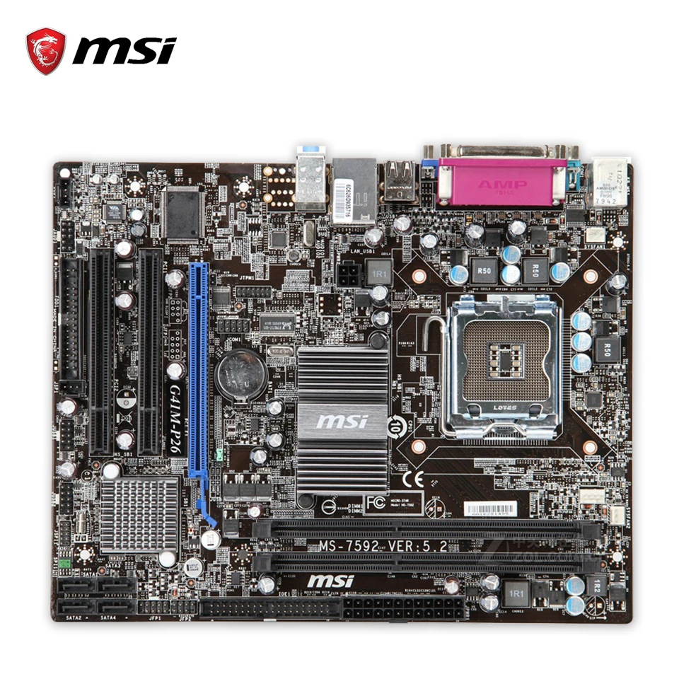 Original MSI G41M-P28 Desktop Motherboard G41 Socket LGA 775 DDR3 8G SATA2 USB2.0 Micro-ATX 100% Fully Test intel g41 micro atx lga 775 computer motherboard multicolored