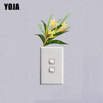 

YOJA Beautiful Simple Swith Decal Flower Design Fashion Colorful Cartoon Plant PVC Wall Sticker 13SS0019