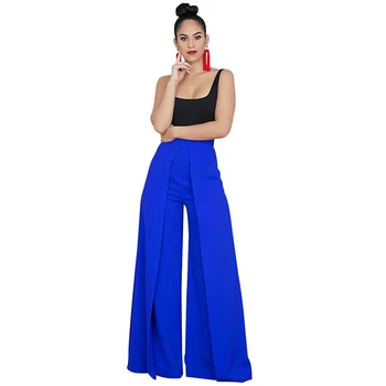 

Wide Legs Pants Women Baggy Pants Solid Color Splicing High Waist Zipper Loose Casual Trousers female office Workwear Sweatpants