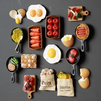 

2019 new arrival Gourmet breakfast series refrigerator stickers creative personality fridge magnet decor fridge magnets