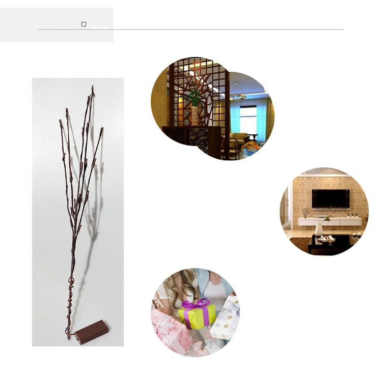 Красивые светодио дный светодиодные лампы Willow Branch 20 светодио дный светодиодов s ветки струнная лампа батарея питание для вечерние