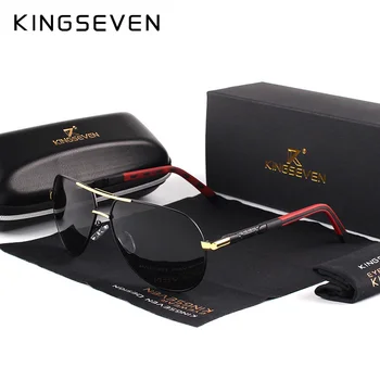 KINGSEVEN-gafas de sol polarizadas de aluminio para hombre y mujer, lentes clásicas de marca, con revestimiento, para conducir