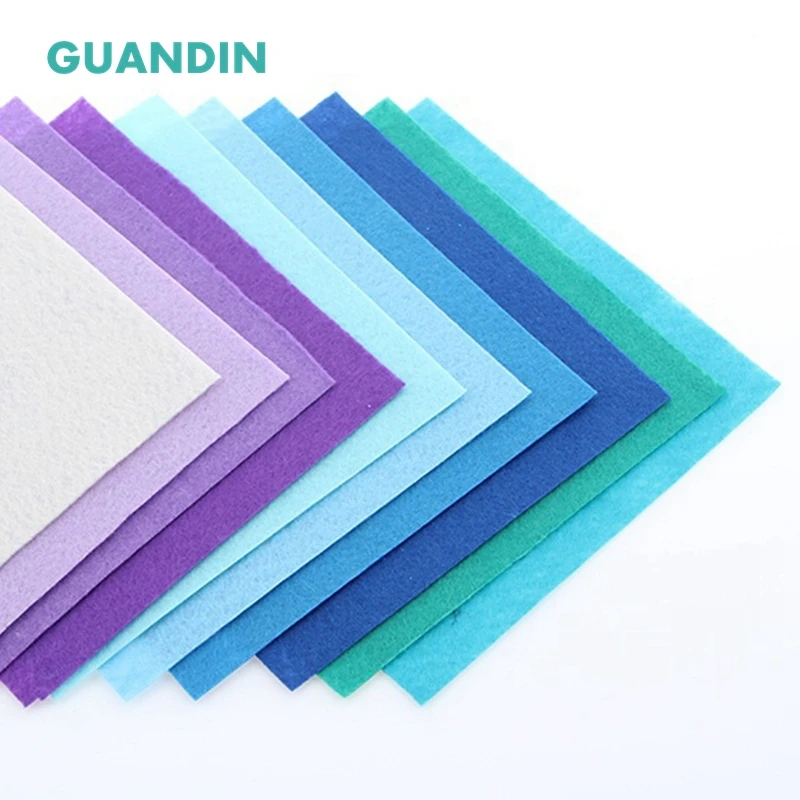 GuanDin, войлок/нетканый материал на основе полиэстера/толщина 1 мм/смешанный сплошной цвет/для DIY Швейные игрушки, ремесла куклы/40 шт. упак./см 15 см x см 15 см