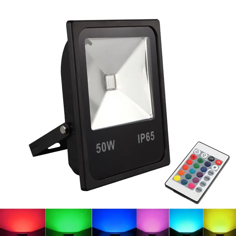 

RGB Flood Light 10W50W Foot Tile Remote Control Outdoor Colorful Stage Landscape Photo Tree LED Color Floodlight