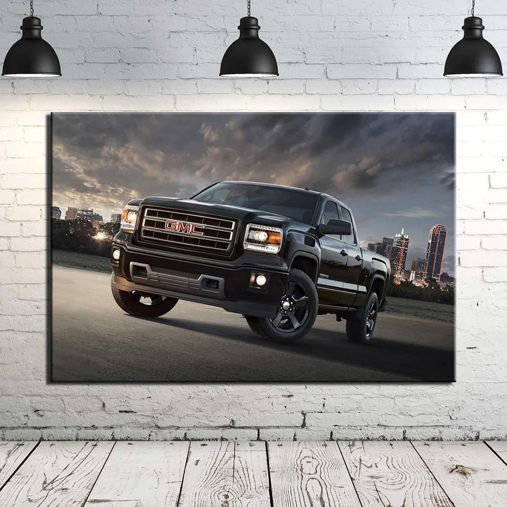 車両壁アートポスター Gmc ピックアップトラック壁紙キャンバスプリント家の装飾のため額装絵画 絵画 書道 Aliexpress