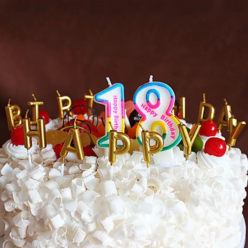 

Happy Birthday Candles on The Cake Home Decoration Accessories Number Candle for A Cake