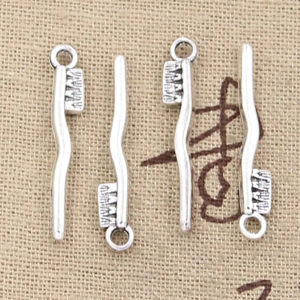 

20pcs Charms Toothbrush 29x13mm Antique Bronze Silver Color Pendants Making DIY Handmade Tibetan Bronze Silver Color Jewelry