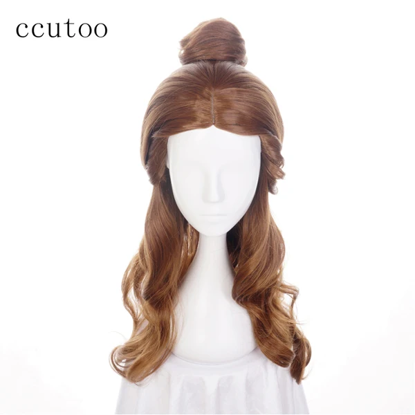 Maqutoo peruca de cabelo sintético com pão, peruca da princesa bela e a fera  bela bela bela, cabelo sintético com penteado para pão, fantasia de dia das  bruxas, cosplay|beauty and beast|beauty and