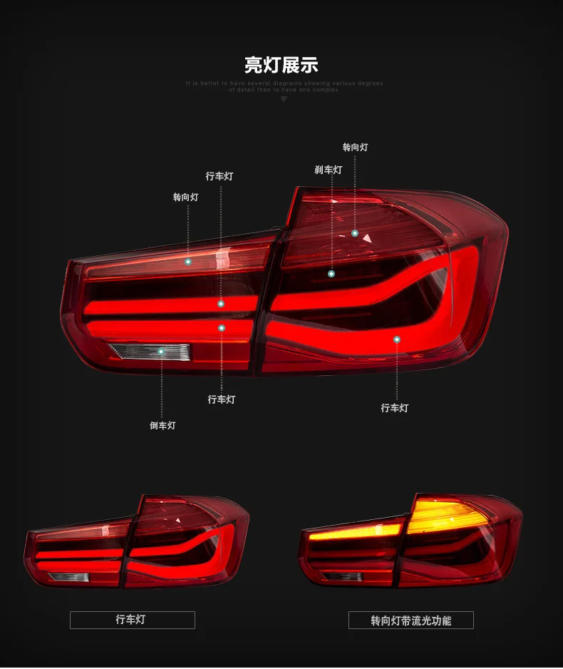 TUNING RAER LAMPS FOR BMW F30 F35 2013- YEAR FULL LED TAIL LIGHTS SPOT LIGHTS