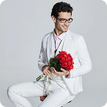 Cena Custom Made Biały/czarny/szary Bordowy Garnitury ślubne Dla Mężczyzn Slim Fit Groom Smokingi 3 Sztuk Najlepszy Mężczyzna Blazers Kurtka Klasyczny Garnitur