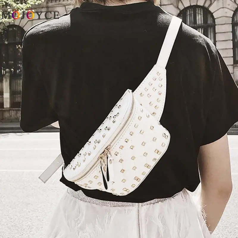 الشارع برشام الخصر حزم النساء الفتيات حزمة مراوح بو الجلود الكتف Crossbody الصدر حزام أكياس Heuptas Pochete