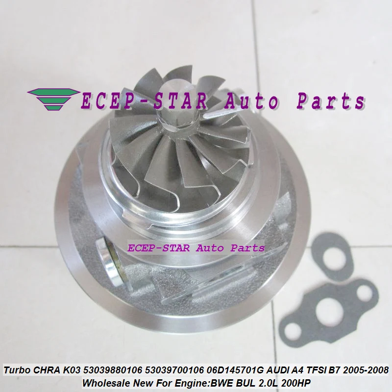 Turbo cartridge CHRA Core K03 106 53039880106 53039700106 06D145701G  For AUDI A4 A6 2.0L TFSI B7 05 BWE BUL S4 S6 4