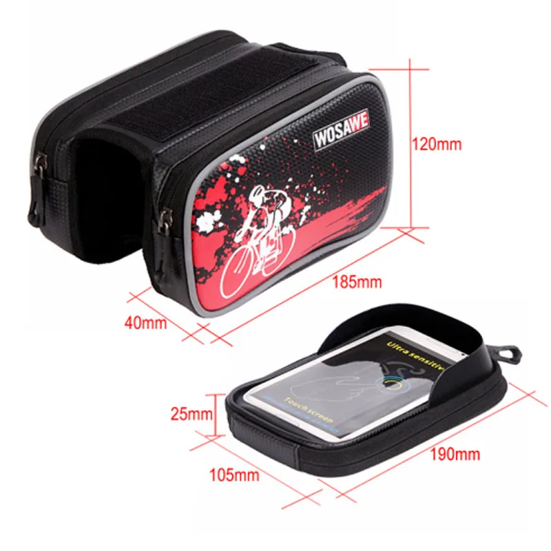 Sale 2017 New 6.0" Cycling Bike Bicycle bags panniers Frame Front Tube Bag For Cell Phone MTB Bike Touch Screen Bag Double IPouch 2 Sale 2017 New 6.0" Cycling Bike Bicycle bags panniers Frame Front Tube Bag For Cell Phone MTB Bike Touch Screen Bag Double IPouch 2
