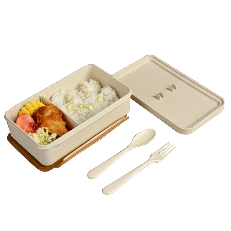 

Creative Wheat Straw Lunch Box for Kids Portable Bento Box Food Container for Christmas Gift