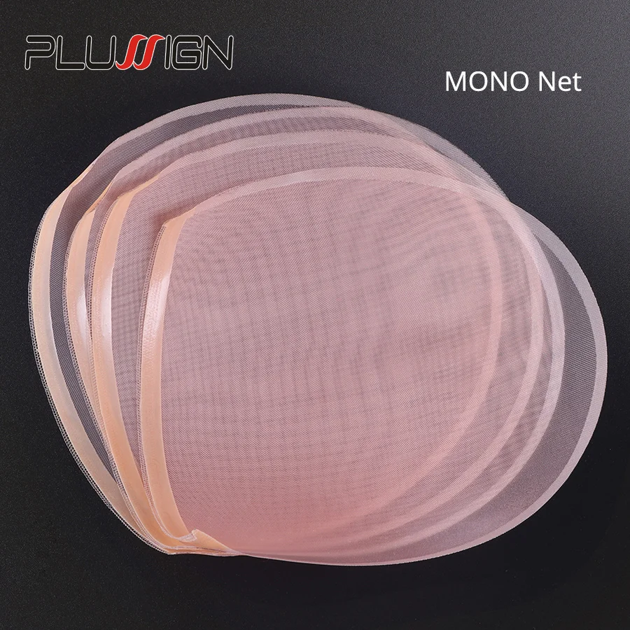 Plussign 1Pcs/ Mono Hairnet For Making Wig Lace Wig Toupee U Part Skin Beige/Brown Color Lace Hairnet Material For Wig Caps