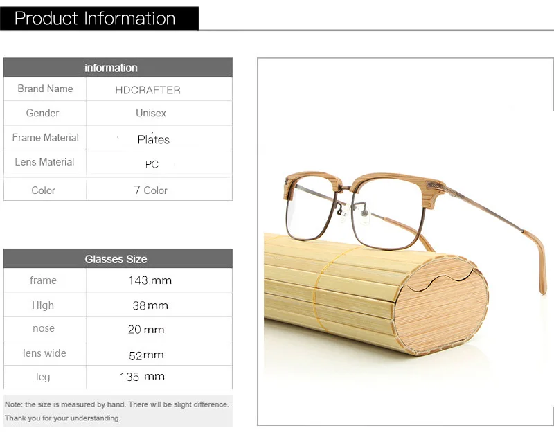 HDCRAFTER брендовая дизайнерская деревянная оправа для очков с прозрачными линзами, оправа для очков для женщин и мужчин, простые очки для чтения за компьютером