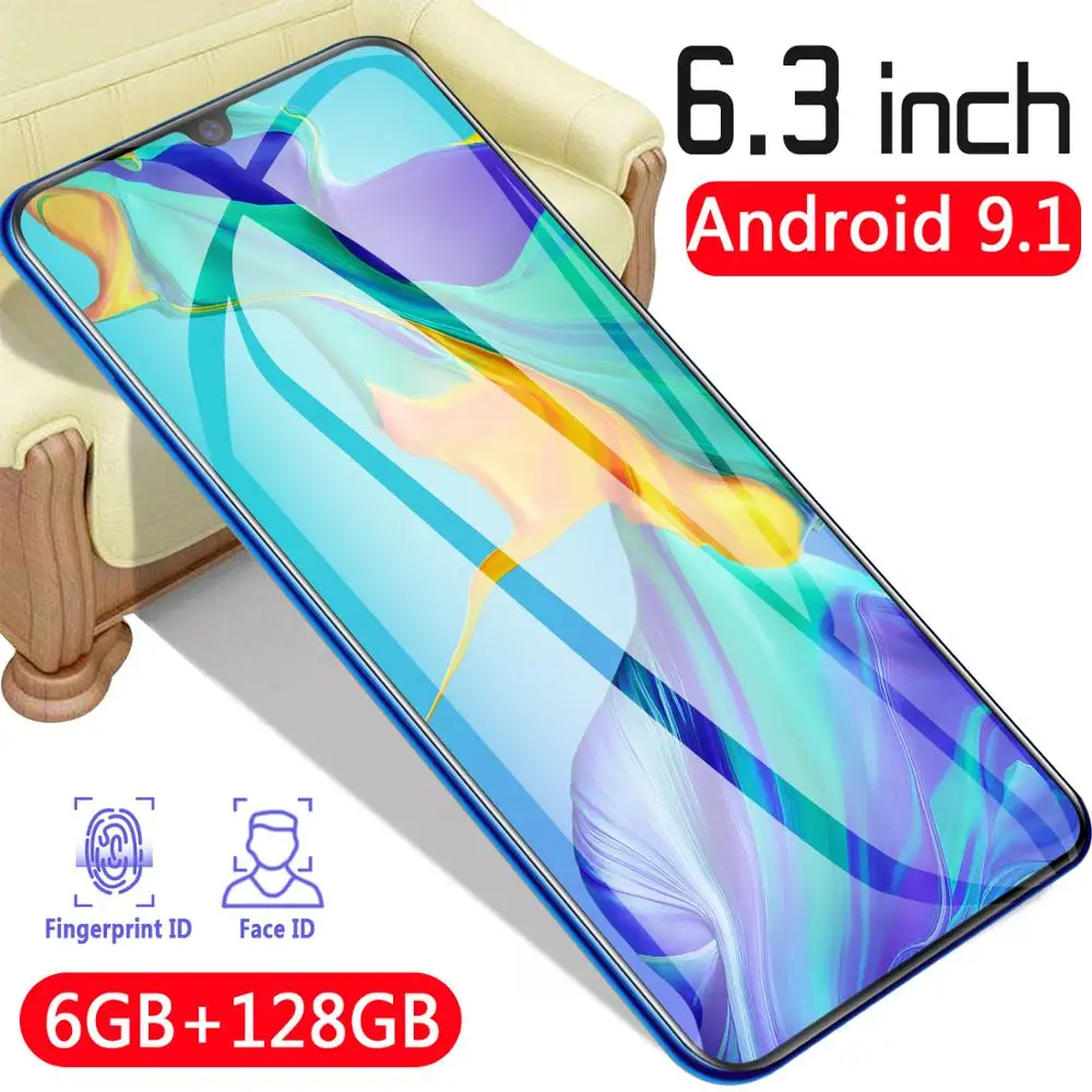 CHAOAI ruso P35 pro 6 GB 128 GB versión Global Smartphone 8 core 6,3 pulgadas Pantalla de caída teléfono móvil 2 sim 3g teléfono móvil