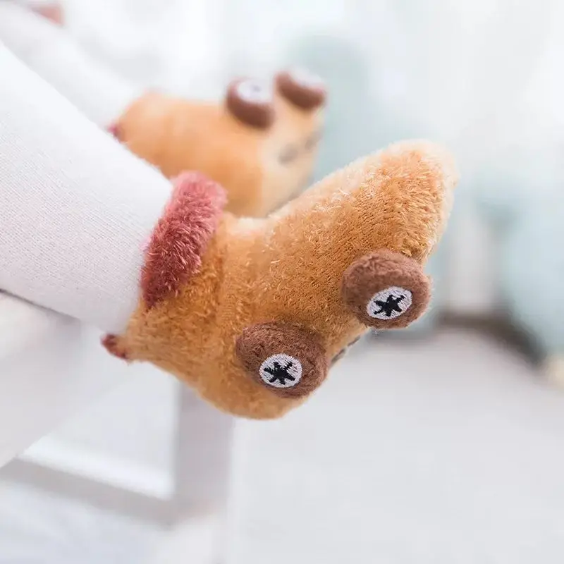 

Cartoon Car Newborn Baby Socks Anti Slip Rubber Sole Socks For Girls/Boys Unisex Cotton Toddler Winter Full Floor Socks 0-3Y