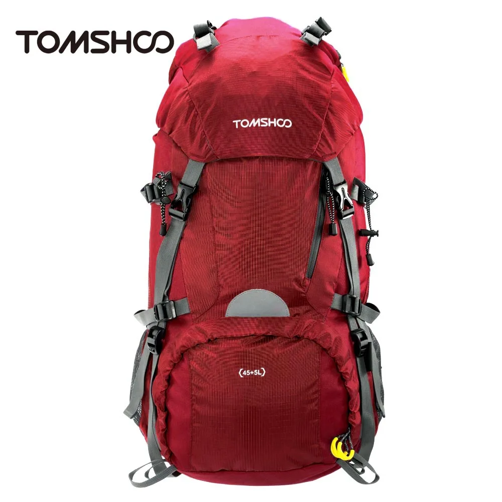 

TOMSHOO 45+5L Outdoor Bags Sport Hiking Trekking Camping Travel Backpack Pack Bag Climbing Knapsack with Rain Cover