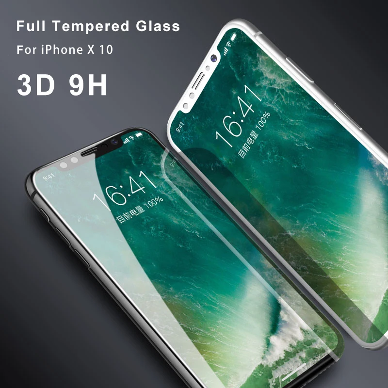 9H 3D закаленное стекло полное покрытие для Apple iPhone 11 Pro X Xs Max Xr 6S 7 8 Plus защитная