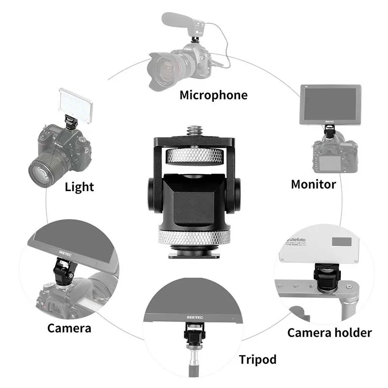 Мини Горячая подставка для обуви кронштейн для монитора с 360 градусов Поворот для EDC камеры свет DSLR Rig смартфон GoPro штатив микрофон