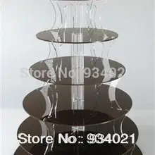 7 ярус акриловый многоярусный для торта Дисплей стенд вечерние акриловые ряды раундов Черный Подставка для капкейков Свадебная Декорация