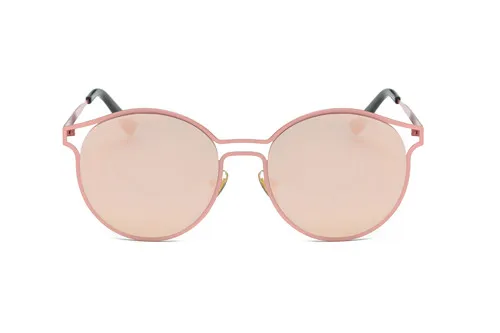 Женские Модные круглые тени для уникального щит походные очки Женские винтажные Ретро очки для альпинизма женские очки для вождения - Цвет: Rose Gold  Pink