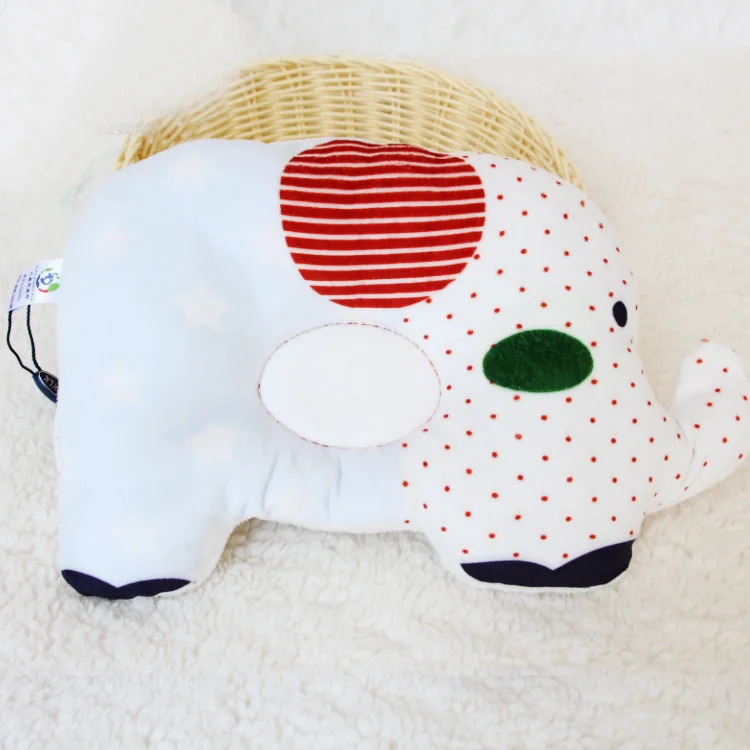 Хлопковая детская подушка в Корейском стиле, детская подушка с рисунком маленького слона, защитная подушка в форме головы для новорожденных