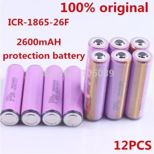 

10PCS 100% original protected 18650 3.7 V battery for Samsung 2600 mAh rechargeable batteries ICR18650 - 26fm industrial use