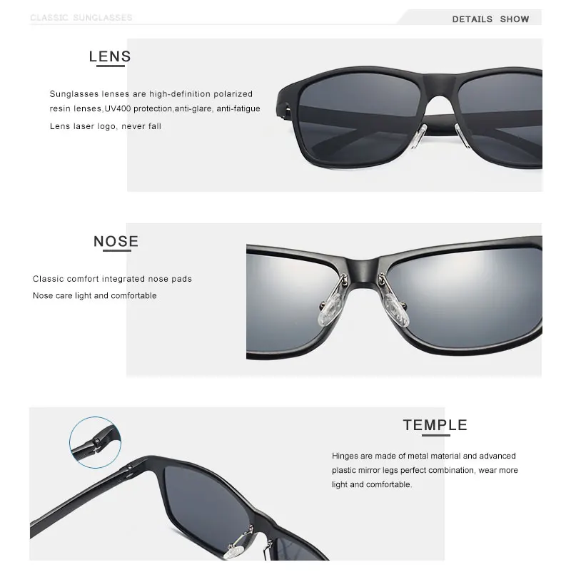 OLEY, Брендовые мужские поляризованные солнцезащитные очки, деловые, классические, высокое качество, полная оправа, алюминиево-магниевые очки, женские, UV400 очки