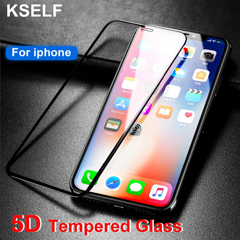 

Phone Tempered Glass For iPhone 7 8 6 6s Plus X XS Full Cover Edge Screen Protective Glass on iPhone X 6s 7 8 Plus Tempered Glas