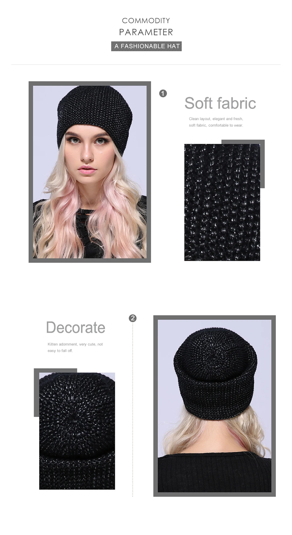 quentes para as mulheres cashmere malha beanie
