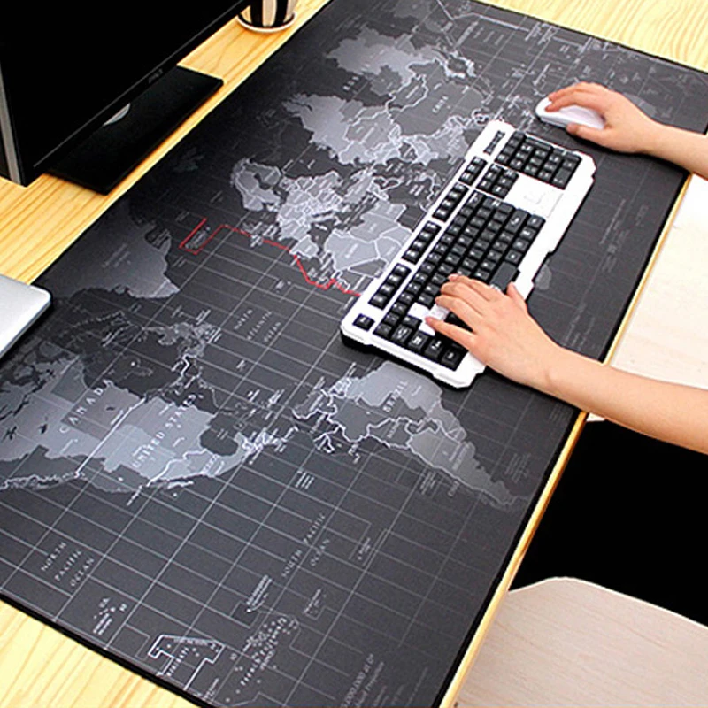 

Hot Selling Extra Large Mouse Pad Old World Map Gaming Mouse pad Anti-slip Natural Rubber Gaming Mouse Mat with Locking Edge