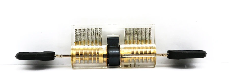 

Free Shipping Locksmith Transparent AB Kaba Practice Lock Double Row Of 7 Pins Cutaway Visible Cylinder Lock Pick Set