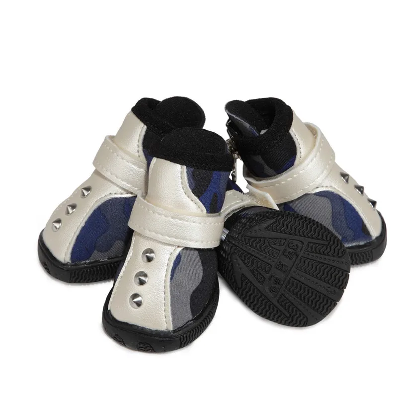 5-Size Winter Warm Cotton Shoes for Dogs 4PcsSet Camouflage Dog Boots Outdoor Snow Walking Puppy Sneakers Pet Supplies 40DC20 (5)