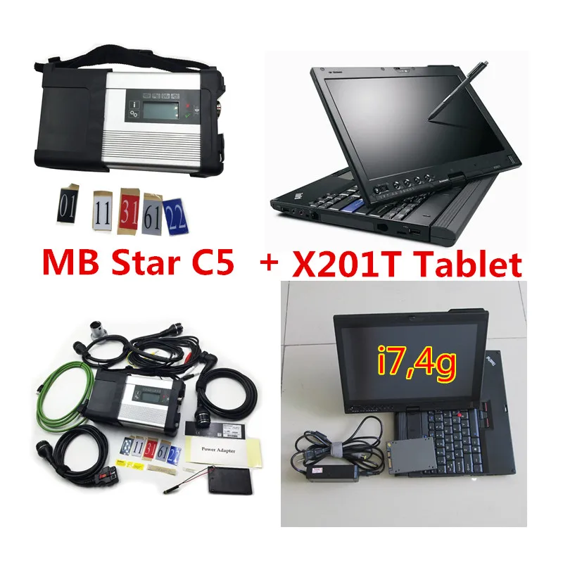  Super MB Star C5 SD Connect with laptop X201T Tablet i7,4g diagnostic PC with mb star c5 newest software V2016.12 SSD for sd c5 