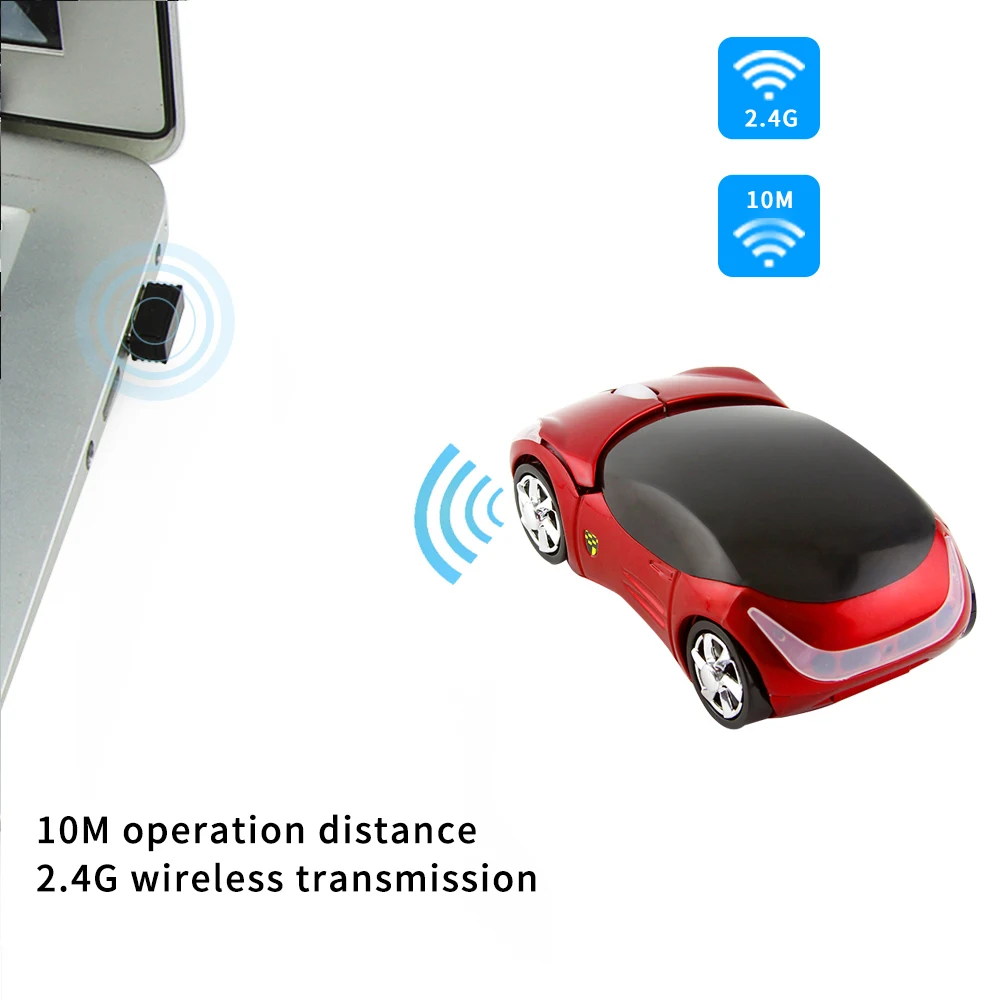 CHUYI Mini Wireless Sports Car Mouse Optical Computer Ergonomic Gaming Mouse Wireless Mice For Xiaomi Laptop Notebook Gamer Gift