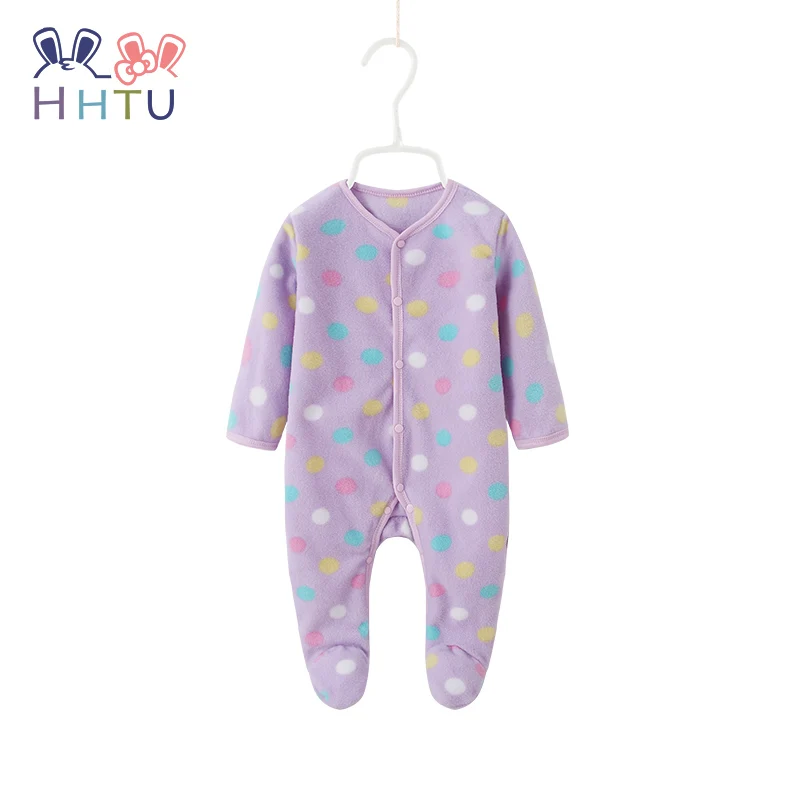 HHTU/Детские комбинезоны для новорожденных мальчиков и девочек; сезон зима-осень; Теплая Флисовая одежда; Одежда для маленьких девочек с героями мультфильмов; Детский комбинезон; Пижама - Цвет: Style 4