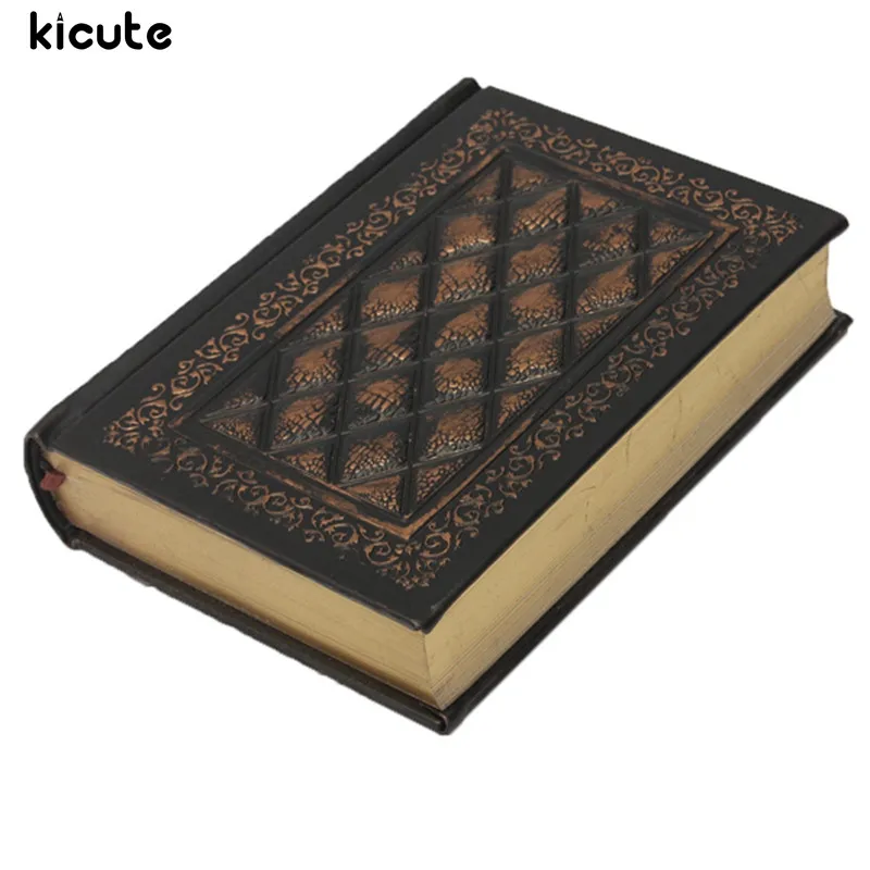 Kicute Vintage Classic Retro Notebooks Embossed Plaid PU Leather Framed Notebook Agenda Diary Journal Office School Supplies