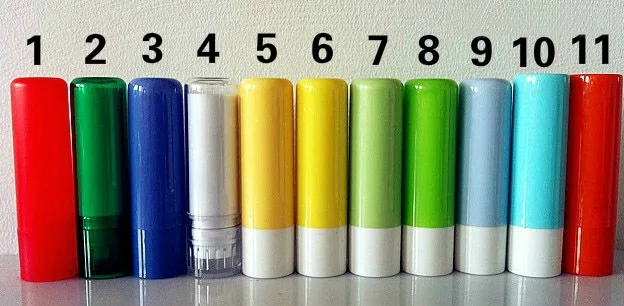 Lote Vazio Plástico Colorido Lábio Tubo Vara 5g 5 ml Lip Rouge Case 11 Cores Avialble 100 Pçs –
