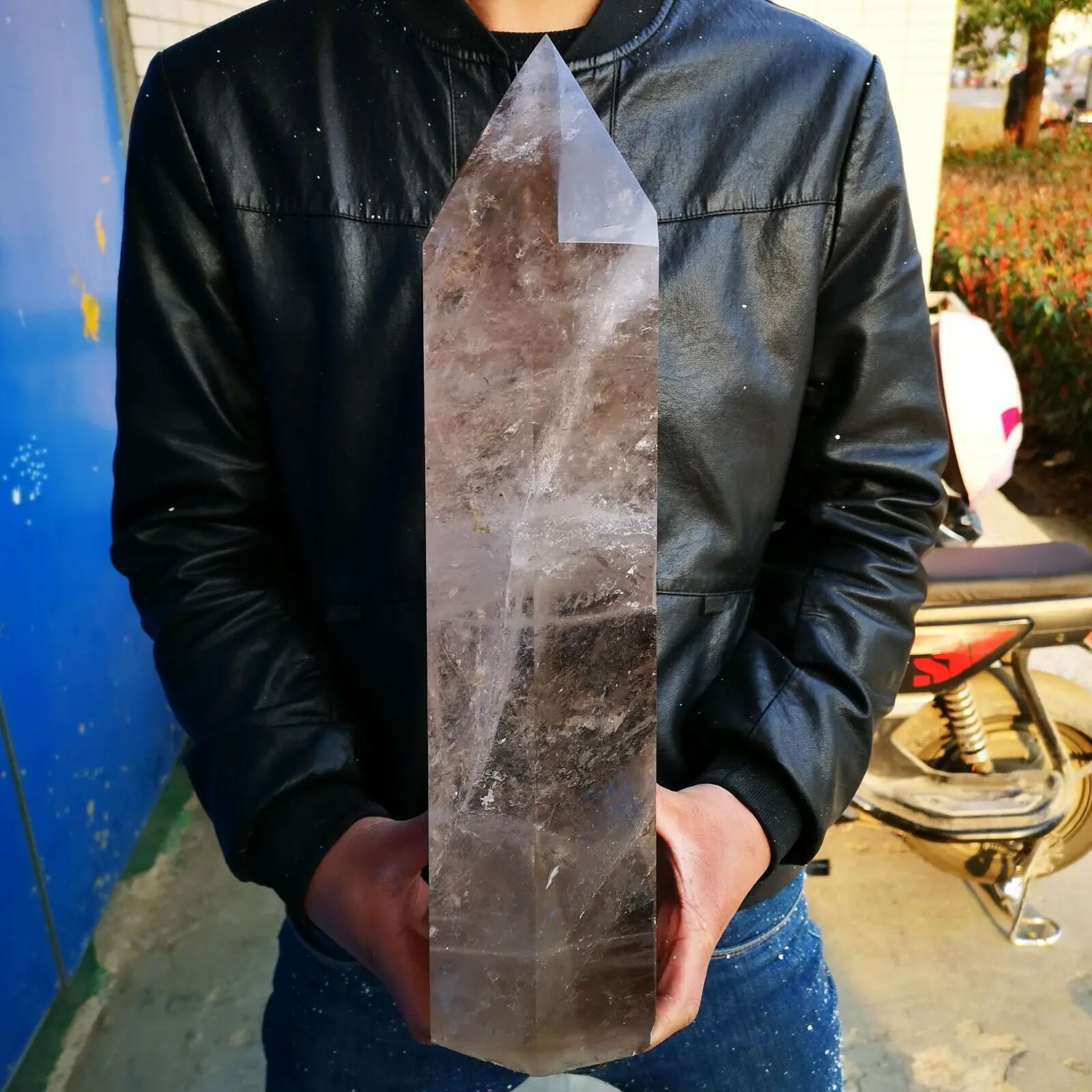 

6000g Natural tawny crystal obelisk tawny crystal wand tip quartz treatment 380mm