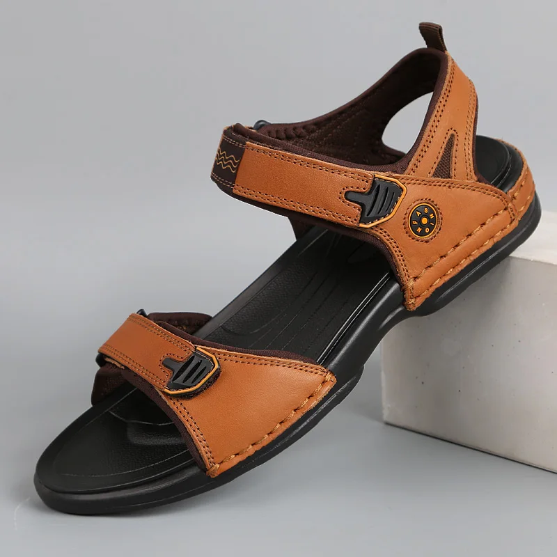 

CIMIM Brand 2019 Summer Fashion Outdoor Beach Sandals 34-45 Large Size Couple Genuine Leather Casual Shoes New Leather Shoes