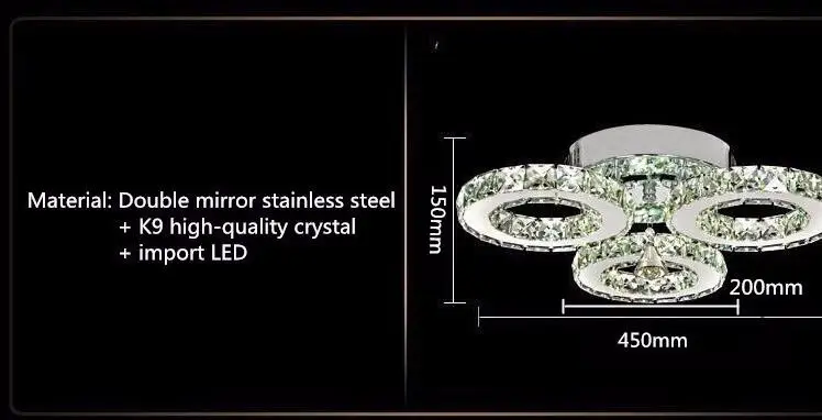 Современный блеск хромированные хрустальные люстры освещение 30 Вт светодиодный подвесной потолочный светильник для кухни Plafon Lamparas De Techo светильник