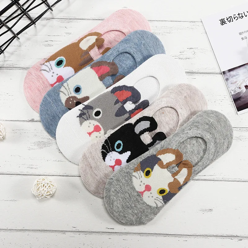 

5 Pairs/lot New Women Ankle Socks Funny Cute Cartoon Stereoscopic Animals Boat Socks Womens Lady Girl Art Sock Meias Short Sox