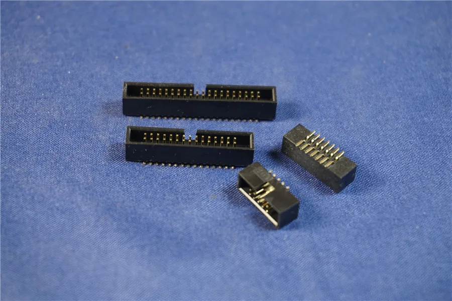 

10 pcs 0.050" 1.27 mm Box Header Dual Row Position 8 10 12 14 16 20 26 30 34 40 50 60 Pin SMT SMD Vertical PCB Solder
